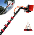 Telescopic Water Fed Window Cleaning Pole with Adjustable Brush Head Extendable Window Cleaner Tool Solar Panel Cleaning Brush and Pole Kit Window Cleaning Equipment, 7.2m-55cm