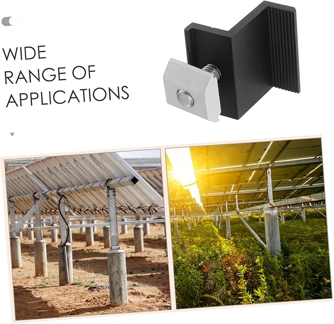 Milisten 4pcs Aluminum Solar Panel Mounting Brackets Side Pressure Blocks for Secure Installation Sturdy Durable Design User-Friendly Clamps for Enhanced Stability