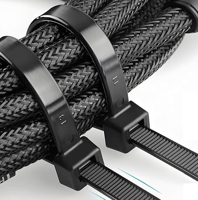 24 Inch Heavy Duty Zip Ties Black (50-Pack) 250 lb Tensile Strength, UV Resistant & Weatherproof for Outdoor Use, Long Plastic Cable Ties for Bundling, Organizing