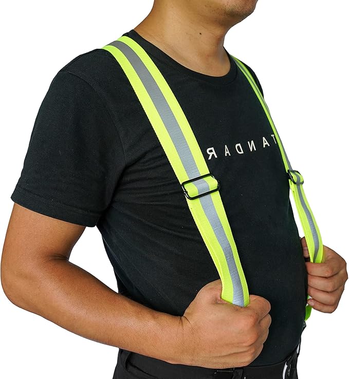 MELOTOUGH Reflective Safety Suspenders|Work Suspenders with Hi Viz Reflective Strip Hold Up Tool Belt Suspenders