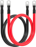 1/0 AWG Battery Cable 1/0AWG Gauge Battery Inverter Cables for Automotive Solar Marine Boat RV Car Motorcycle (1/0 AWG, 3FT, 3/8")