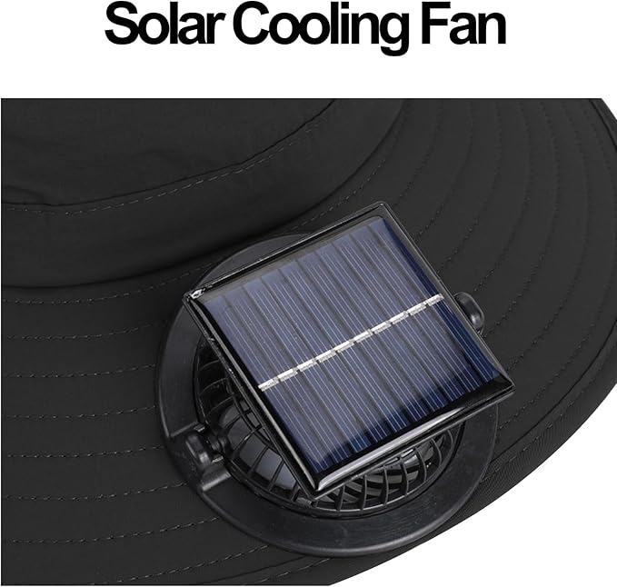 Solar Powered Fan Hat Wide Brim Sun Hat with Solar Fan Sun Bucket Hats Men Women UPF50+ Fishing Beach Hats with Fans