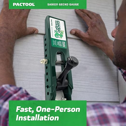 PacTool SA9031 Gecko Gauge Siding Mounting Kit With Pouch - For Use with 5/16-Inch Fiber Cement Siding, James Hardie's Updated HZ5 Series - Lap Siding Gauge - Essential Siding Tools
