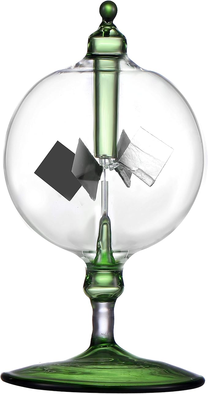Solar Crookes Radiometer Glass Windmill Handmade for Party Home Decoration Gift Green S