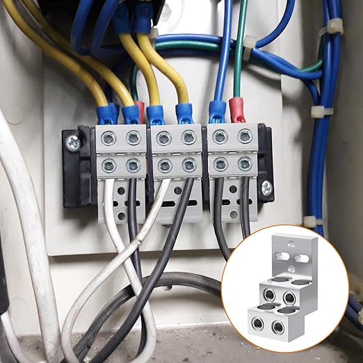 1 Pack Mechanical Panelboard Lug Grounding Mechanical Lug Two Conductors, 500 Kcmil-4, 600 MCM-2 Wire Range