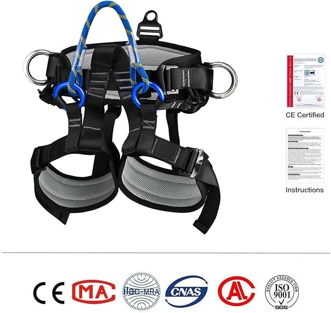 Climbing belts, Thicken Professional Large Size Safety Seat Belts for Tree Climbing, Rescuing Work, Rappelling