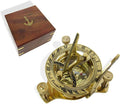 Sundial Compass Solid Brass Sun Dial (with Wooden Box) by NauticalMart