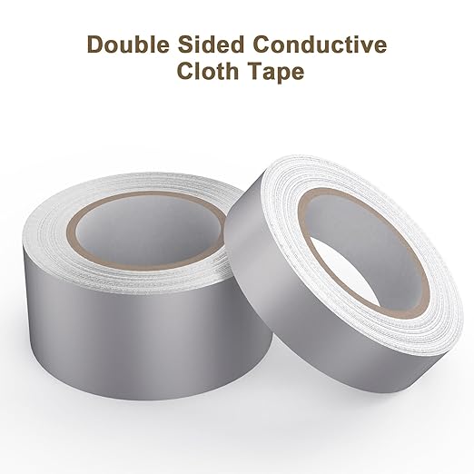 Conductive Adhesive Tape,Faraday Cloth Tape, High Shielding Double Sided Fabric Sticky Waterproof Conductive Tape for Signal Screens, Guitar Interference Shielded(2 in x 50 FT)