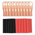 Sanuke 10pcs 4 Gauge - 3/8 (M10) Wire Connectors, 4 AWG Ring Terminal, Marine Battery Cable Ends, Heavy Duty Copper Lugs with 3:1 Dual Wall Adhesive Heat Shrink Tubing(UL Listed)