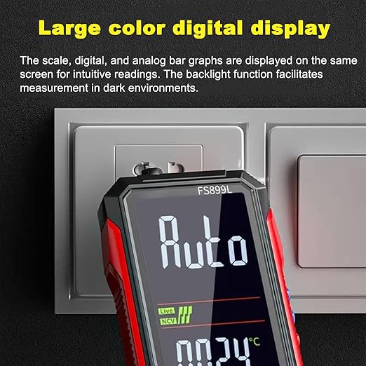 Digital Multimeter, FS899L Multimeter, USB Rechargeable Digital Multimeter – 6000 Counts, Automatic Digital Display Multimeter Tester for Home and Industrial Electrical Issues (FS899L)