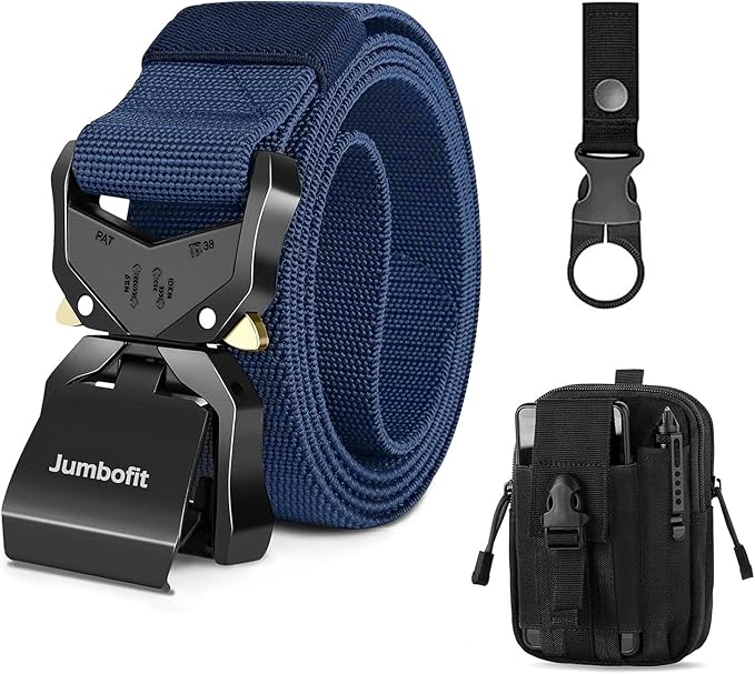 Tactical Belt for Men and Women, Military Work Belt Nylon with Quick-Release Buckle, Gift with Molle Pouch & Clip