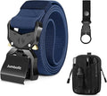 Tactical Belt for Men and Women, Military Work Belt Nylon with Quick-Release Buckle, Gift with Molle Pouch & Clip