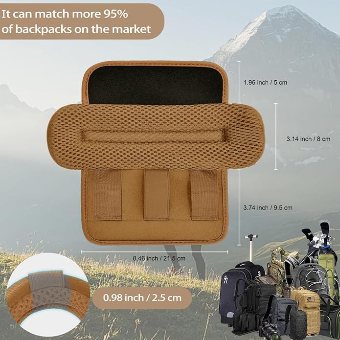ZINMARK 2Pcs Thick Cushioned Shoulder Pads, Anti-Slip Design and Breathable Mesh Pads for Shoulder Strap,Soft and Comfortable