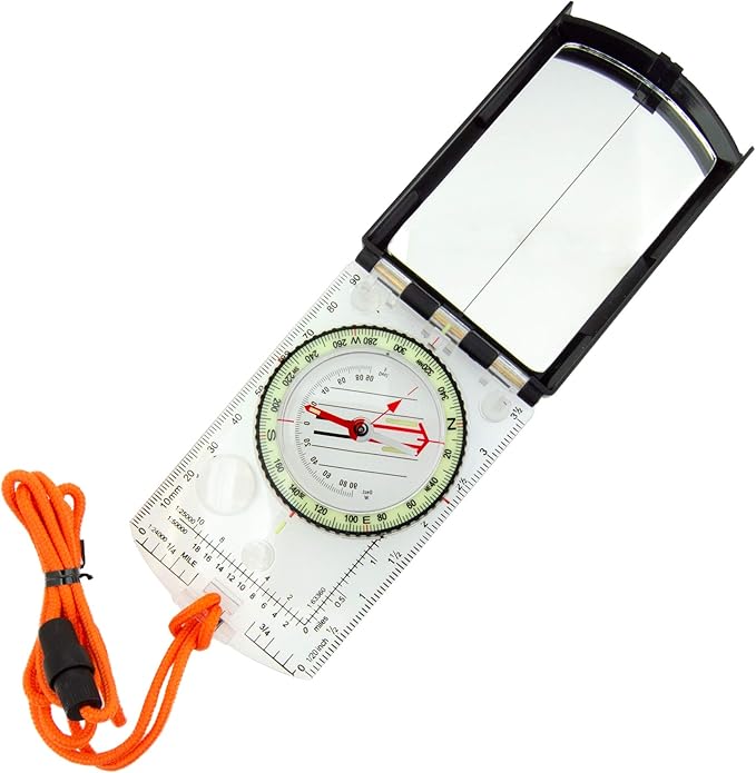 Sun Company ProSight Sighting Map Compass with Adjustable Declination - Lightweight Orienteering Baseplate Compass for Hiking, Backpacking, and Survival Navigation | Professional Grade