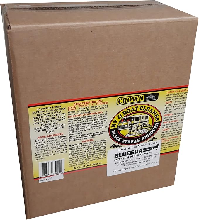 Crown RV and Boat Cleaner 6 Pack | 32 fl. oz. Spray Bottles | 6 Bottles per Case | 15 Second Cleaner