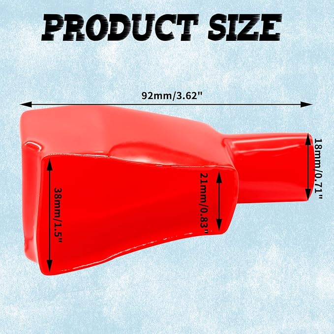 2 Pcs Battery Terminal Covers, Positive and Negative Battery Terminal Insulating Protector Sleeves in Red and Black for Cars