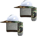 Hard Hat Sun Shade, High Visibility Sun Visor Neck Shade with Reflective Strip, Full Brim, Man & Woman, Camo, 2 Pack