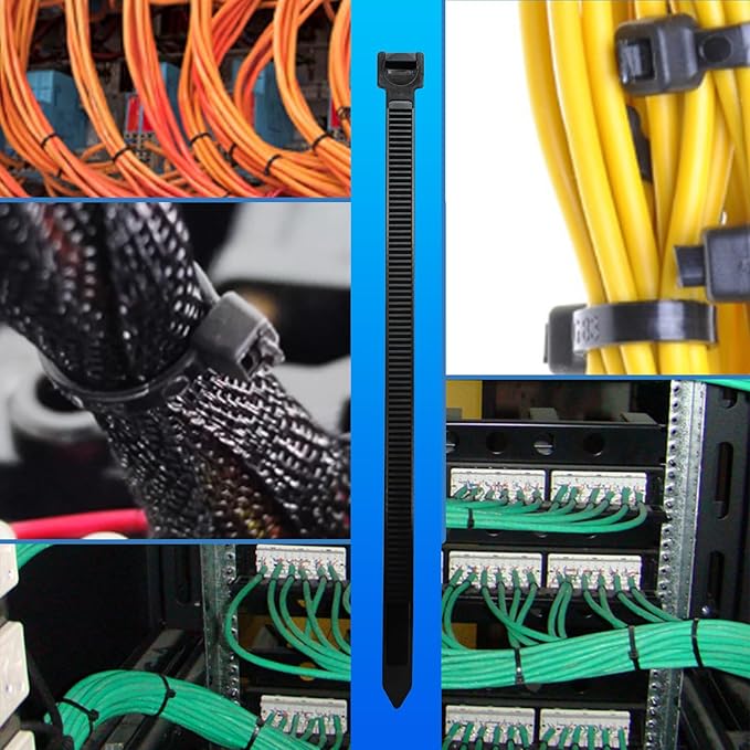 Zip Ties 12 inch 1000 Pack Black 50 lb Tensile Strength Self - Locking Nylon Cable Management UV Resistant for Indoor and Outdoor, Garden, Office, Home Use. by CENTROPOWER