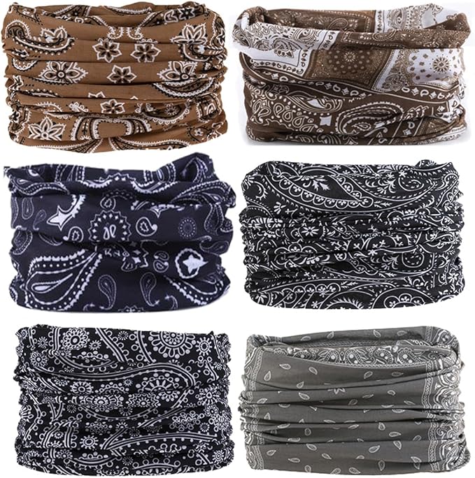 Neck Gaiter Face Cover Bandana Mask Scarf, Breathable Sun& Dust-proof for Cycling Running Fishing Hiking