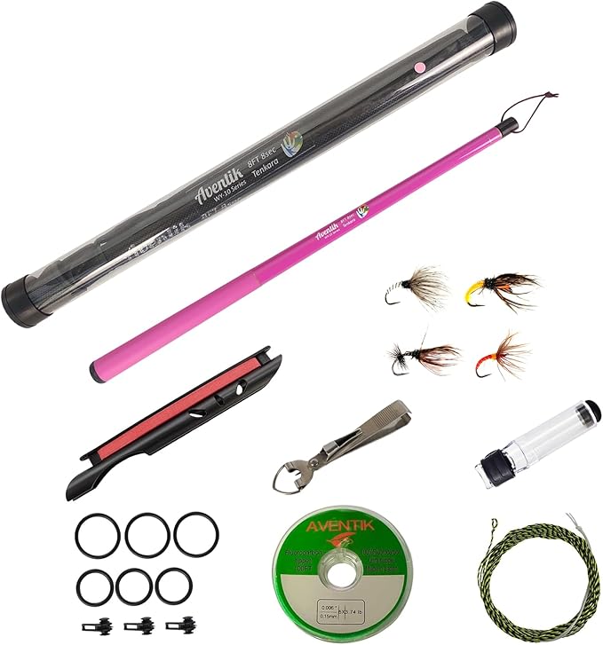 Aventik FreshStart Tenkara Rod in 7ft/8ft, Complete Beginner Tenkara Rod Kit, 24T Carbon Fiber, Easy to Cast Flexible Durable Lightweight and Compact