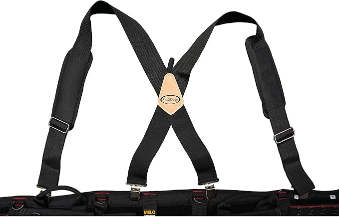MELOTOUGH Padded Tool Belt Work Suspenders With Super Strong Clip for Carpenter's Suspension Rig construction suspenders for men