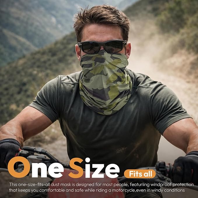 HONGTEYA 6 Pack Summer Neck Gaiter, UV Protection Cooling Face Mask, Breathable Bandana Head Scarf for Men Women