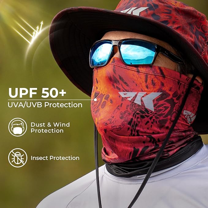 KastKing Sol Armis Neck Gaiter - UPF 50 Face Mask - UV Sun Protection Mask for Men & Women, Fishing, Hiking