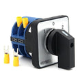 40A Rotary Changeover Switch, 660V 3 Position 2 Phase 8 Terminals, Universal Selector Switch with Yellow Fork Terminals IP65 CE 26-40/D202.2