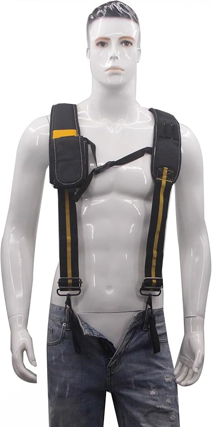 Cedriany Tool Belt Suspenders for Work Belt Suspenders Heavy Duty Padded with Attachment Loops for Men
