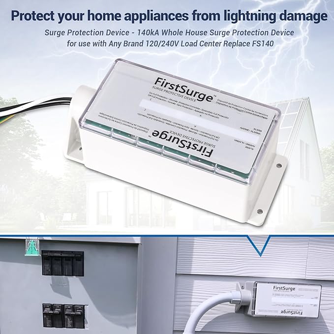 Surge Protection Device - 140kA Whole House Surge Protection Device for use with Any Brand 120/240V Load Center Replace FS140