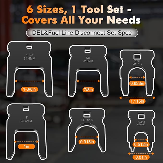 Feekoon DEF Fuel Line Disconnect Tool Set, Easy to Remove Breather/Fuel/coolant/DEF line Disconnect Tool for compressing connectors and Removing Lines