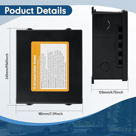 Automatic Transfer Switch，30 Amp Transfer Switch Kit for RV,Speedboats,Travel Trailer,Camper Van