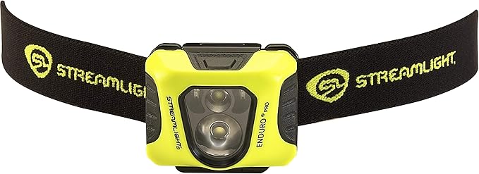 Streamlight 61420 Enduro Pro 200-Lumen 2250-Candela Ultra-Light LED Headlamp with AAA Batteries and Elastic Strap, Clear Retail Packaging, Yellow