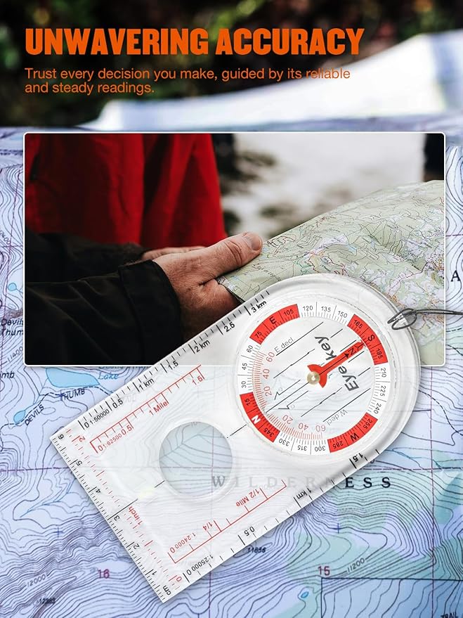 Eyeskey Advanced Orienteering Compass for Hiking & Navigation