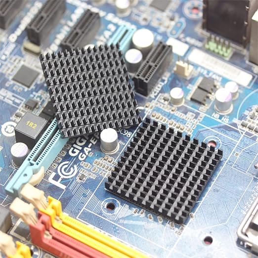 4PCS 40mm Aluminum Heat Sink with Thermal Conductive Adhesive Tape, 40×40×5mm Heatsink Cooler for Cooling TEC1-12706, VRM GPU Stepper Driver 3D Printer Stepper Motor