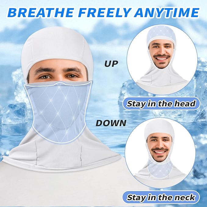6 Packs Ski Mask Sun UV Protection Hood Breathable, Balaclava Face Mask for Men Women - Motorcycle Fish