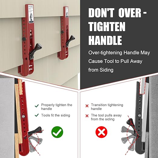 Siding Tools for Installation,Siding Mounting Kit, Compatible with 3/8-Inch Fiber Cement, Lap Gauge/Clamps with Adjustable Reveals(Red)