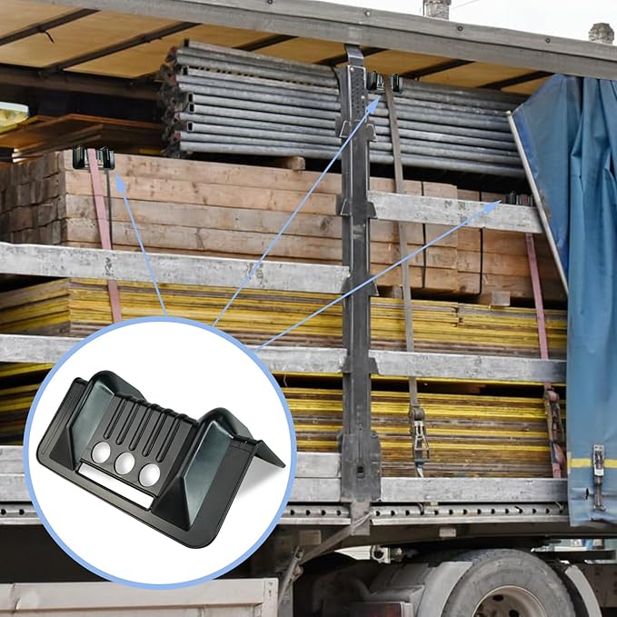ANLULOAD Flatbed Edge Protector, Edge Corner Tie Down Protector, Flatbed Accessories Plastic Protector，Protects Cargo Edges from Wear and Tear,Black 10Pcs（9.5＂x 6.2＂x 3.7＂