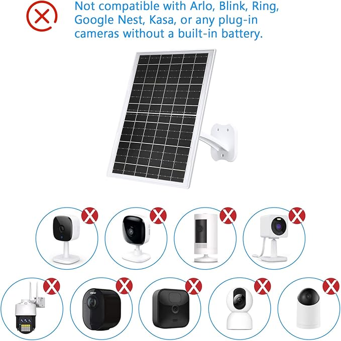 Zivif 13W USB Solar Panel for Security Cameras, Solar Charger with USB-C Cable, DC 5.5x2.1mm & Micro USB Port, IP66 Waterproof with Adjustable Mount & 10FT Cable, Tempered Glass Panel