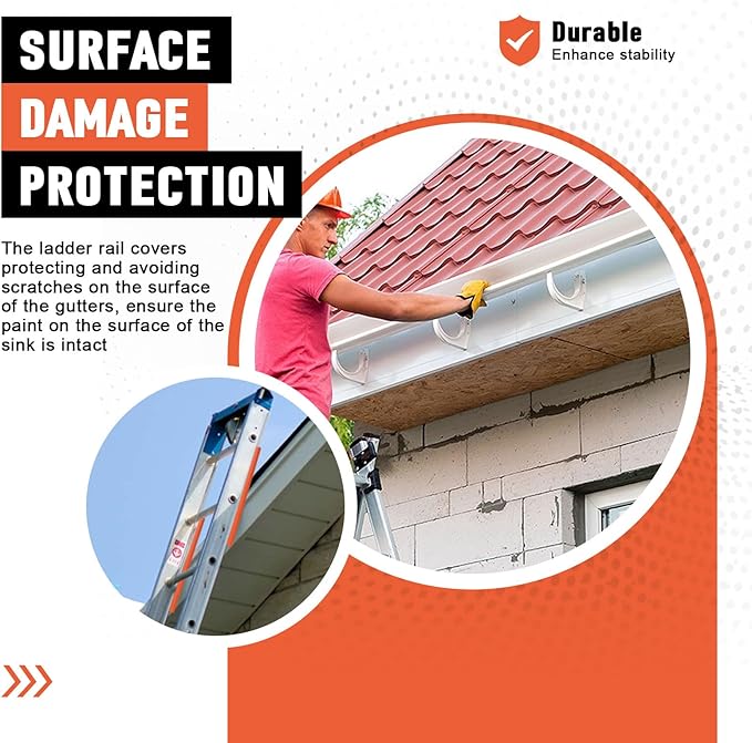 Ladder Stabilizer, Rail Ladder Covers for Gutters & Roof, Ladder Safety Protector Fits Extension Ladders with 1”Wide Offset “T” Profile, Used to Fall Prevention and Scratch Protection, 2 Pack