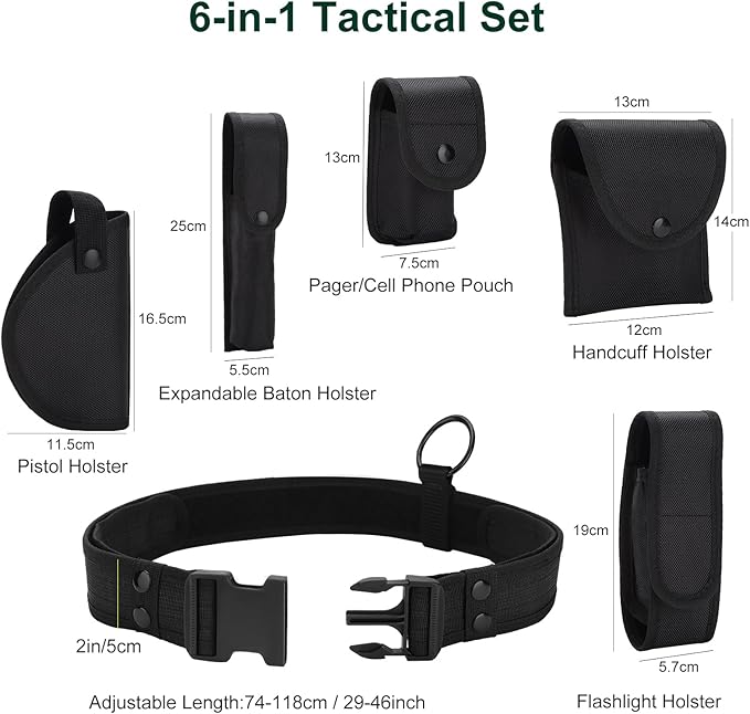 abcGoodefg Police Security Duty Belts Correctional Officers Ultility Cop Costume Belt Law Enforcement for Women Men Hunting