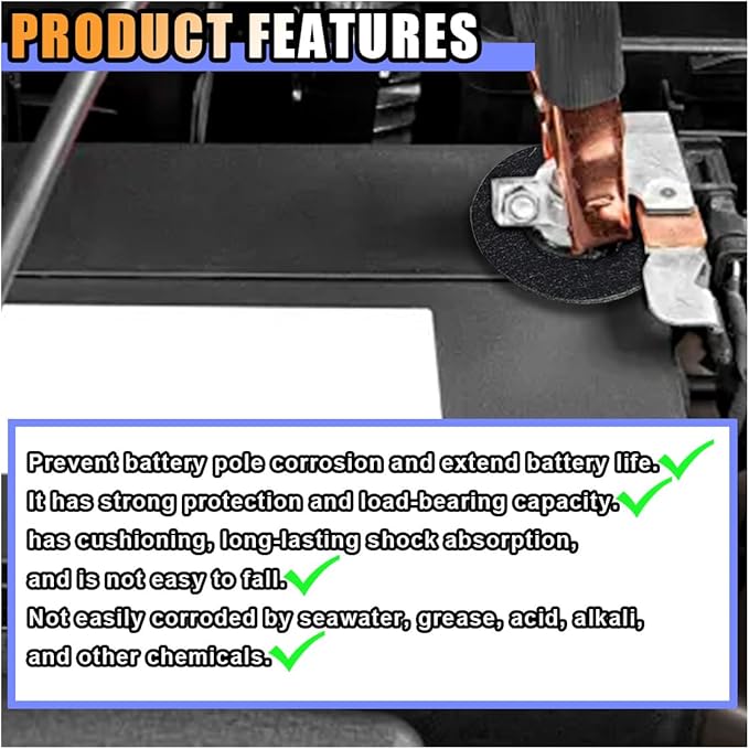 24PCS Battery Terminal Washer Pad, Anti Corrosion Washers, Fiber Washers Battery Top & Side Terminal Protector (12Pair Redblack)