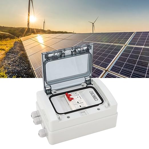 DC Solar Disconnect Switch, PV DC Miniature with IP65 Distribution Box for Solar Panels, 500V Photovoltaic Electrical Isolator Switch for Outdoor Use (40A)