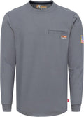 VATRENUS FR Shirt for Men Crewneck Midweight Utility Pocket Fire Resistant Long Sleeve Work Shirts NFPA2112 CAT2