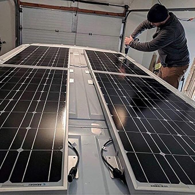 Renogy 2 Sets Solar Panel Mounting Z Brackets Lightweight Aluminum Corrosion-Free Construction for RVs, Trailers, Boats, Yachts, Wall and Other Off Gird Roof Installation, 2 Count