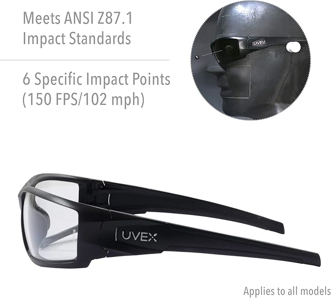 Honeywell Uvex Hypershock Safety Glasses, Brown Frame with SCT-Reflect 50 Lens & Anti-Scratch Hardcoat (S2963)