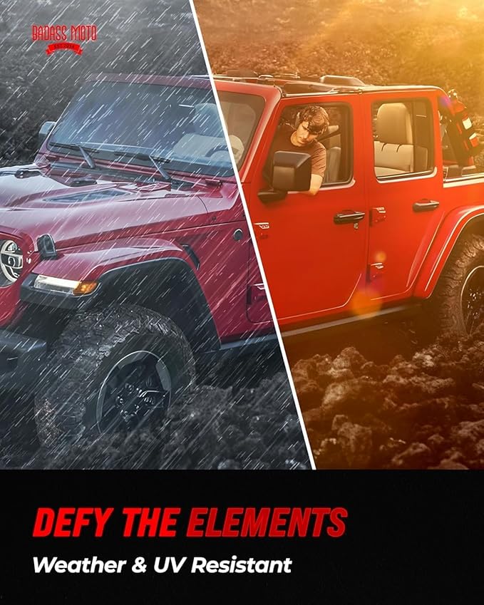 Badass Moto for Jeep Fire Extinguisher Mount. Offroad Roll Bar Extinguisher Holder. Off Road Vehicle Accessories Wrangler Camping Kit Gear. Fits 1965-2025 Jeep JL JK JKU TJ CJ JL Bronco - 2 Pack
