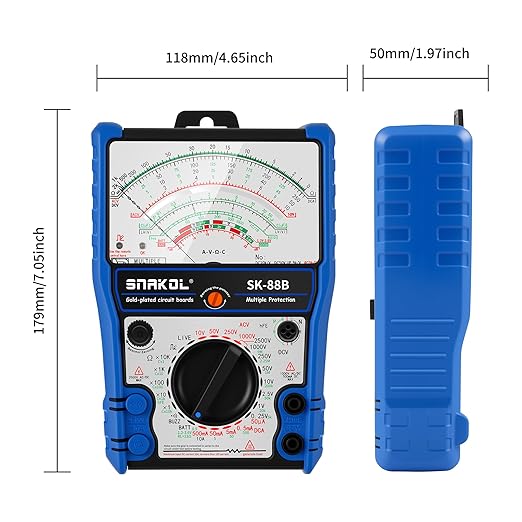 Analog Multimeter Tester, Analog Voltmeter Multimeter, Fieldpiece Multimeters for AC/DC Volt 2500V,DC Current 10A,RX 10K,Battery Tester, Diode/LED Testing,Live and Infrared Remote Detection