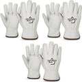 Giorgino Leather Work Gloves Men Heavy Duty Cowhide Driver Gloves Safety Work Gloves for Gardening & Construction