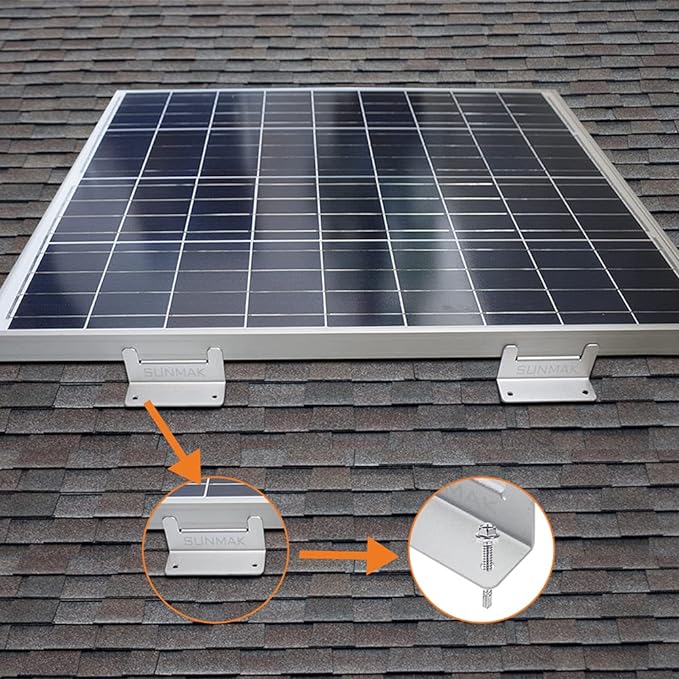 8 units per set Solar Panel Mounting Z Brackets Lightweight Aluminum Corrosion-Free for solar panels installed on RVs, Trailers, Boats, Yachts, Wall, Cabins, Sheds, Garages&Other Off Gird Roofs